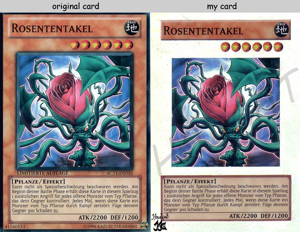 Hadcat altered artwork cards Yu-Gi-OH! Rosententakel