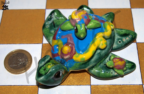 Hadcat plastic art clay turtle with children