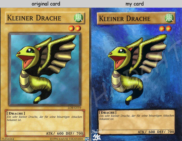 Hadcat altered artwork cards Yu-Gi-OH! Kleiner Drache