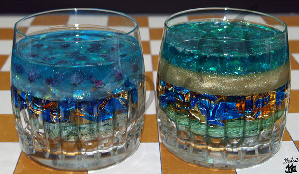 Hadcat resin glasses in layers