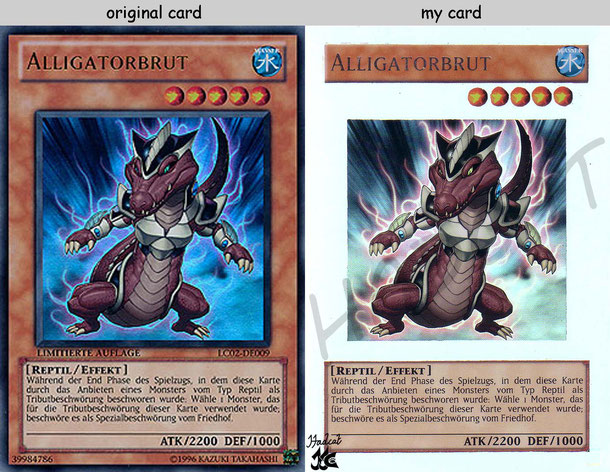 Hadcat altered artwork cards Yu-Gi-OH! Alligatorbrut