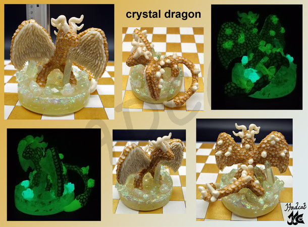 Hadcat polymer clay Fimo crystal dragon