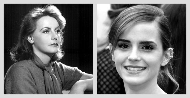 „Emma Watson 2013“ von Georges Biard, lizenziert unter CC BY-SA 3.0 und Clarence Bull, Public domain