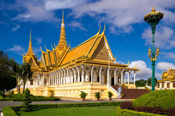 Der Königspalast und die Silberpagode in Phnom Penh.