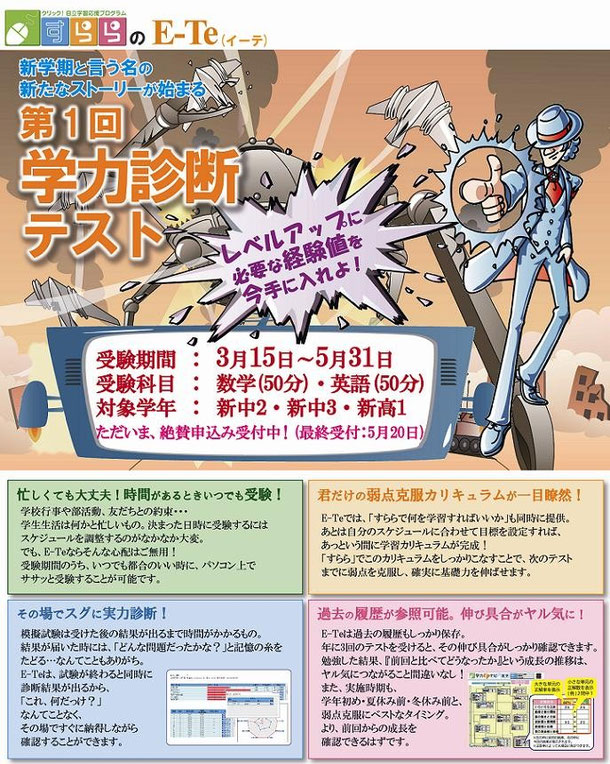 京橋、城東区蒲生の個別指導学習塾アチーブメント、無料学力診断テスト