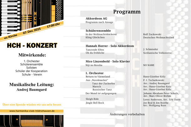 Konzert in der ev. Nikomedes-Kirche Hildrizhausen am 07.12.2025