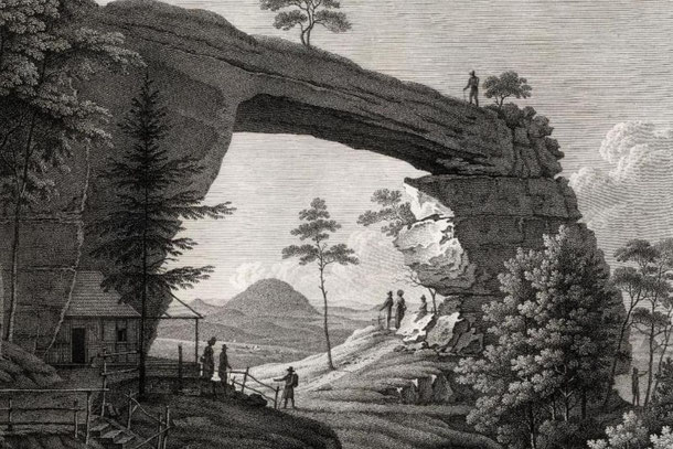 Prebischtor, Kupferstich 19. Jahrhundert