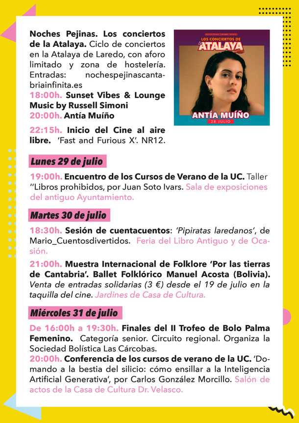 Programa de la Fiesta Ye-Ye en Laredo