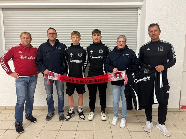 v.l. 1. Vorstand Josef Reisner, Robert Seemann, Julien Keller, Yanick Ziegler, Tanja Seemann, Gerhard Lindner