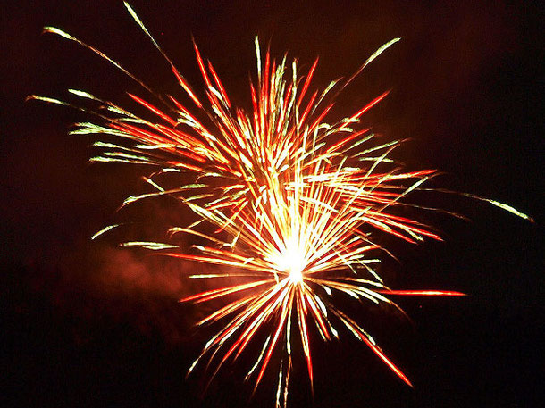 Explodierende Feuerwerkskörper stehen für das Leben.