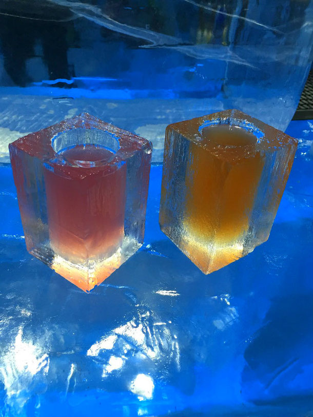 Shots at the Ice Bar in Stockholm