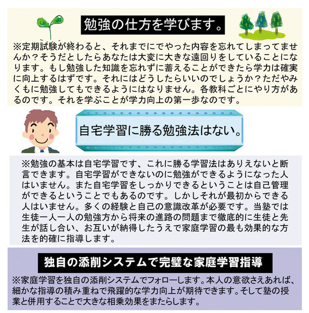 当塾では勉強の仕方を教え学びます。