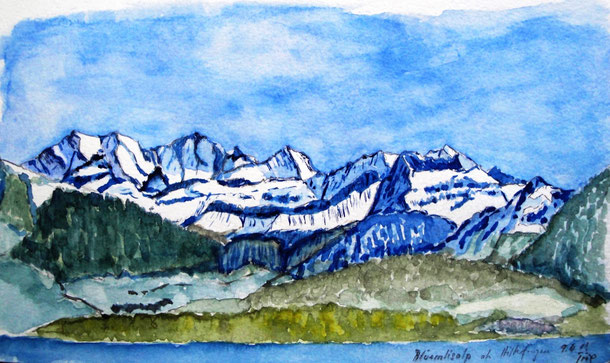 Foto: hanstribolet.jimdo.com,  Inhalt: Aquarell Berge, aquarelles montagne