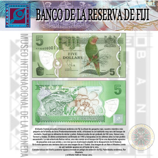 dolar de las fiji,moneda de fiji, fiyi dolar, fiyi, papel moneda, museo internacional de la moneda, 100 dolares 