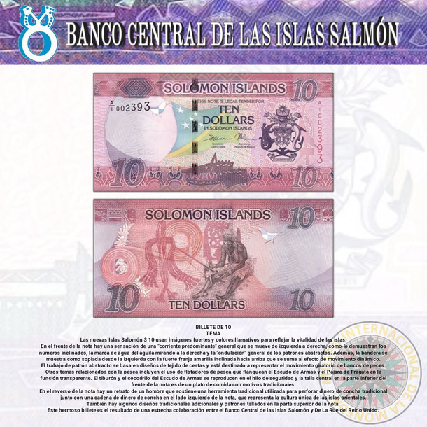 billete de las islas salomón 10 dolares, salomon islas, moneda de salomon islas, polinesia, salomon