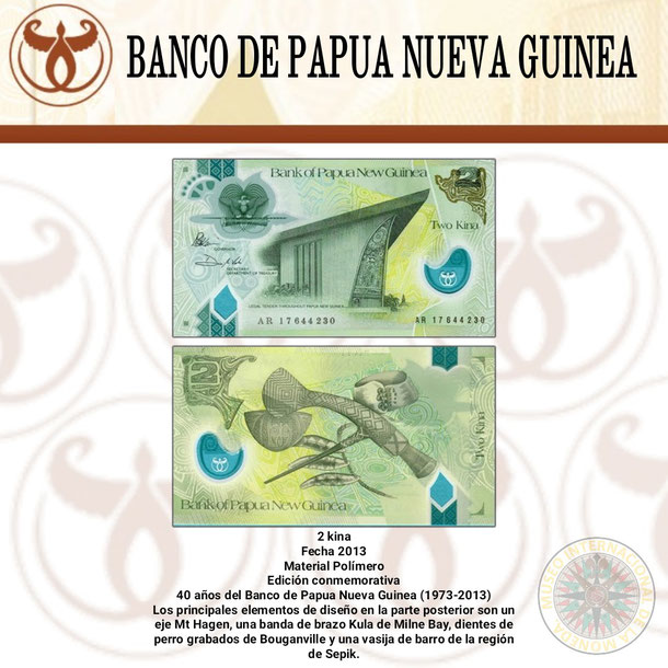 billete de papua nueva guinea  2 kina, papua nueva guinea, moneda de papua nueva guinea, kina, conmomorativo