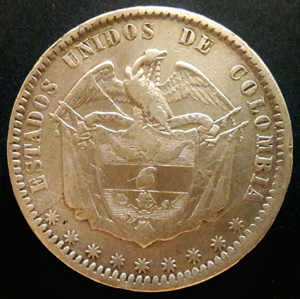 estados unidos de colombia, 1863, moneda de plata de 1863, numismática, museo internacional de la moneda, colombia, historia