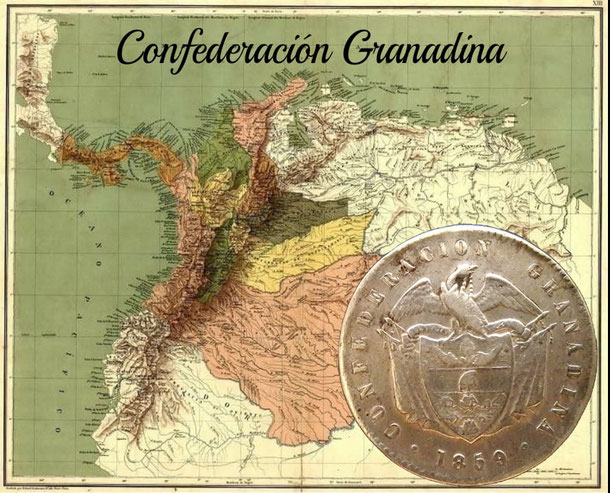 museo internacional de la moneda, moneda de la confederación granadina, siglo 19, colombia, numismática, dinero