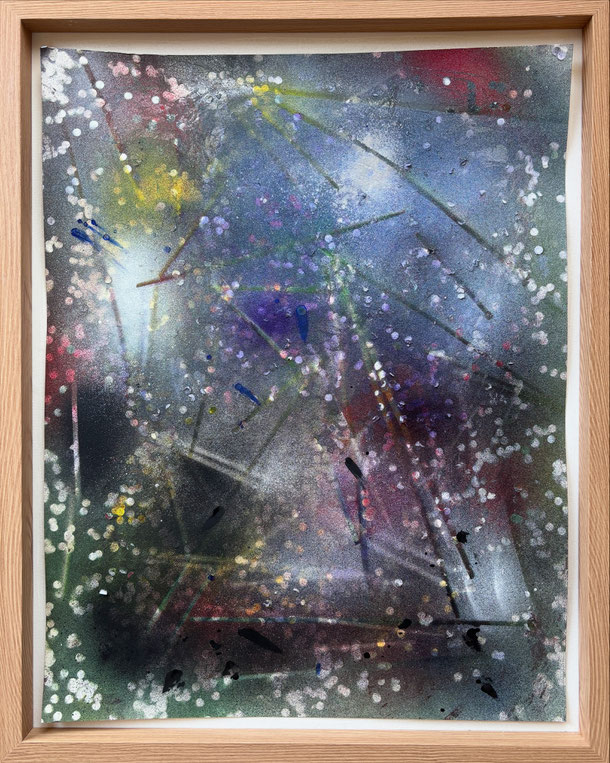Spiritual trip through the universe, acryl on paper, 46 x 35 cm 2025/48