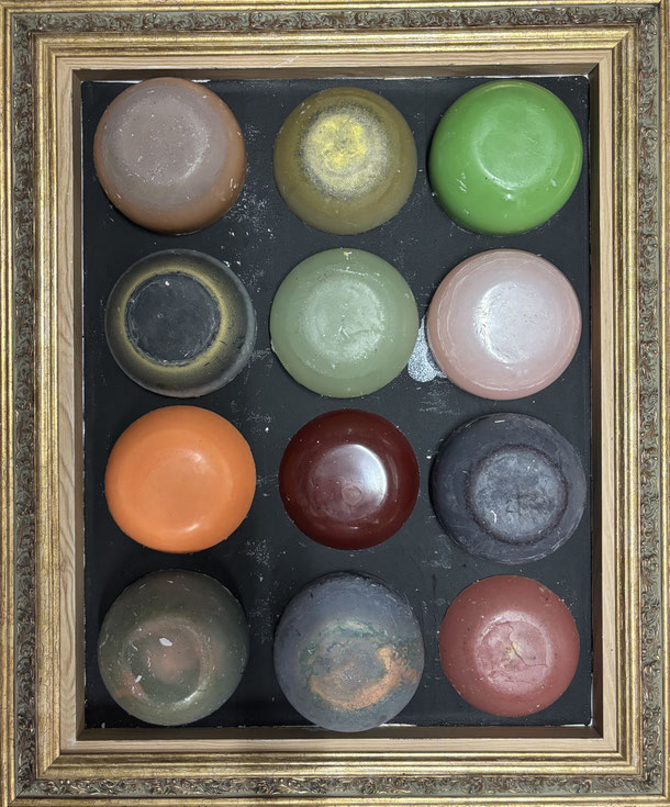 Twelve hours a day, wax on panel, 48 x 37 cm, 2026/14