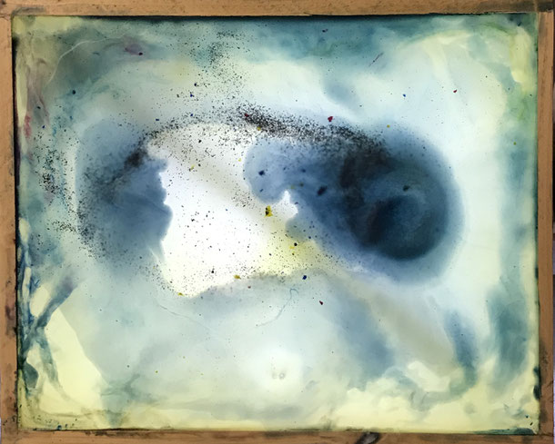 Mystical affair, encaustic, 22 x 26,5 cm, 2020, 52