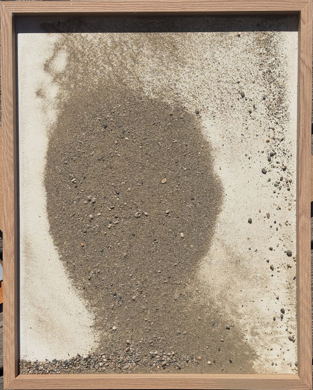The Unknown, sand on panel, 48 x 37 cm, 2026/27