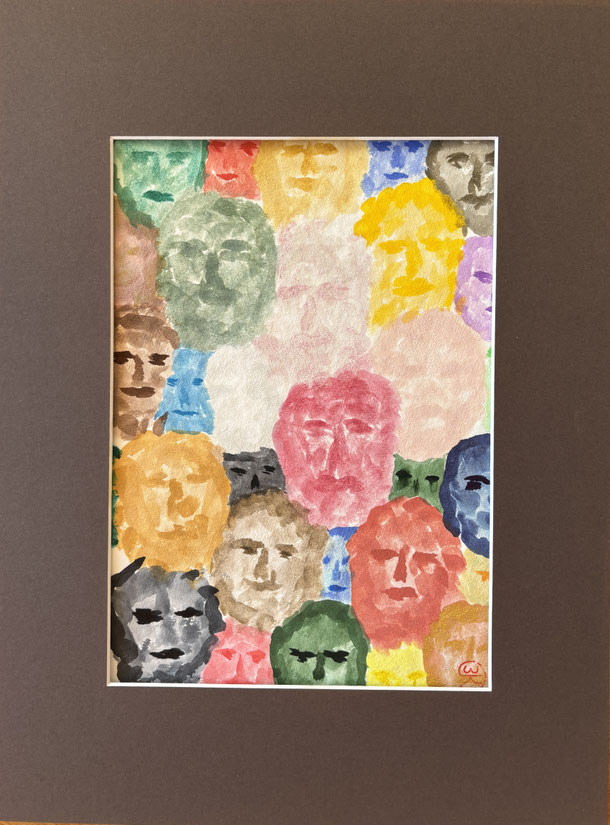 Incarnadine, watercolors on cardboard pulp, 29,7 x 21 cm, 2025/67