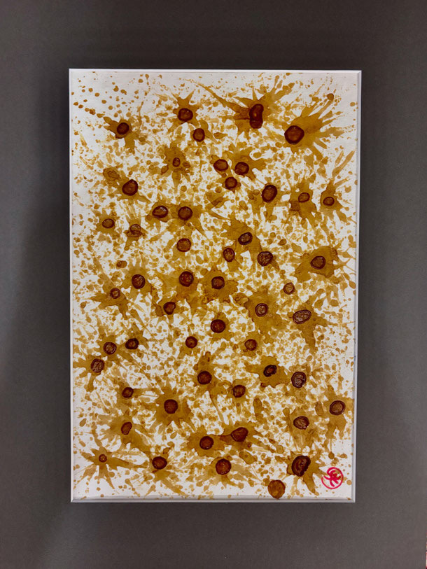 Plaque, plaque, plaque...dementia, shellac on cardboaard pulp, 29,7 x 21 cm, 2025/55 