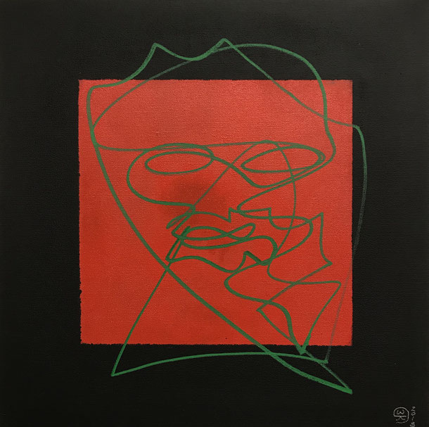 Alien,  Acrylic on canvas / 40 x 40 cm