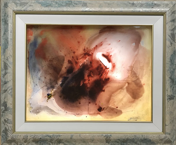 Light affair, encaustic on plastic, 40 x 49 cm, 2020, 54