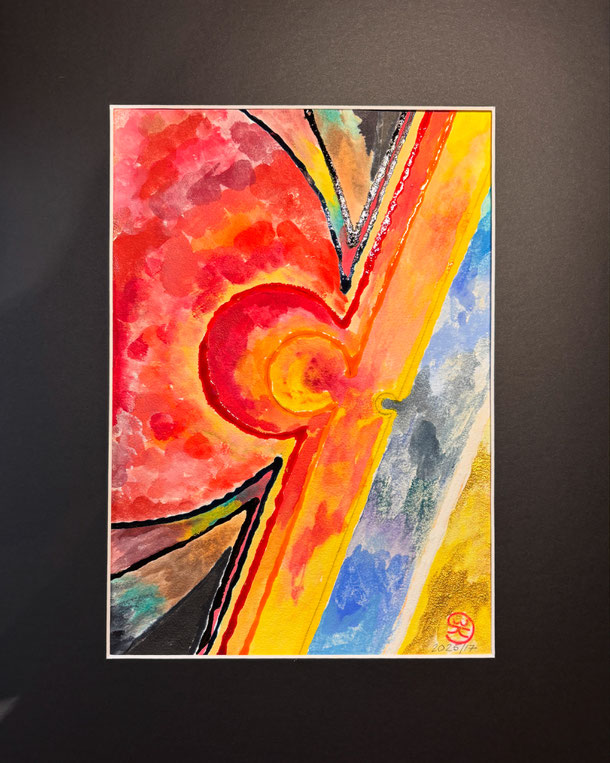 Neoplasie, shellac ink, watercolors on cardboard, 29,7 x 21 cm, 2025/17