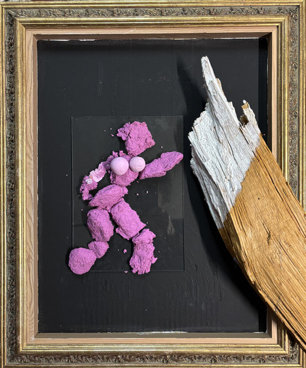 The raising up of Eve according to Michelangelo in the Sistine Chapel, alginate on panel, 48 x 38 cm, 2026/7