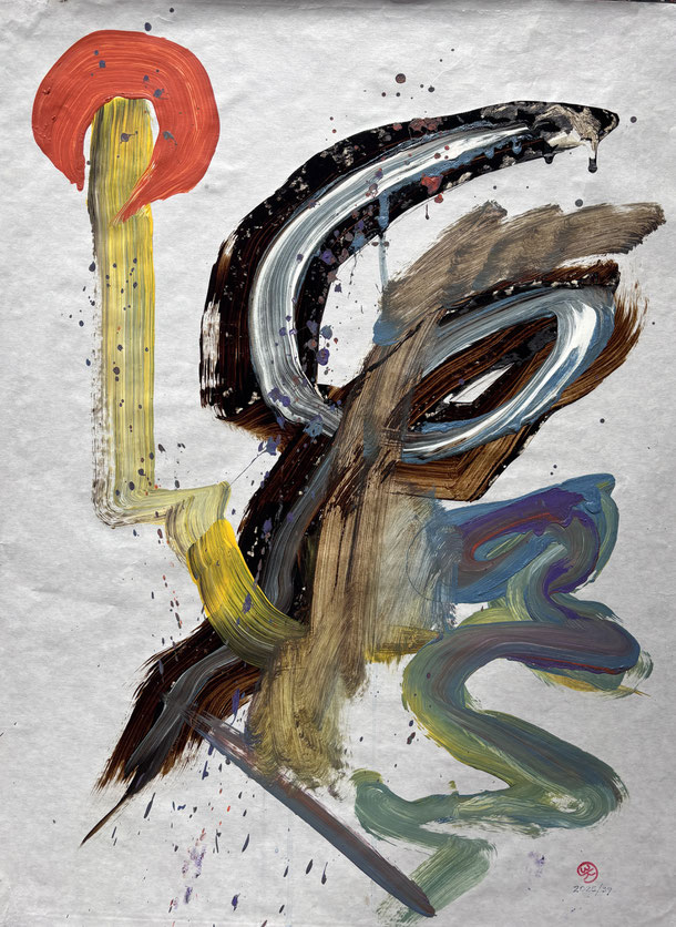 Light is on, acryl on paper, 70 x 53 cm,2025/39