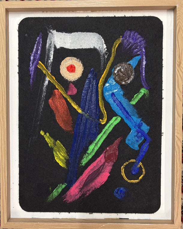 Splinters of thoughts, oil on felt, 48 x 38 cm, 2025/30