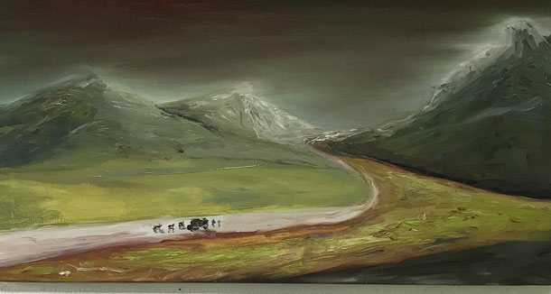Unexpected Stop II, oil on canvas, 40 x 80 cm, 2020, 9