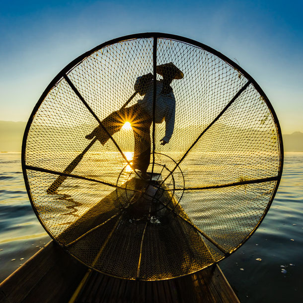 Fischer bei der Arbeit am Inlesee