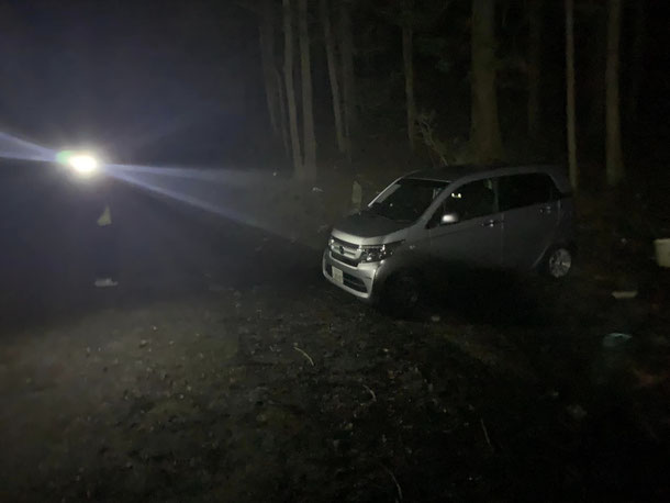 風越山滝の沢登山口の駐車場