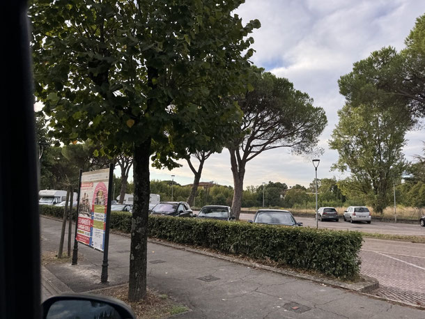 Parkplatz Fedelili in Montecatini Terme - laut Park4night Übernachtung erlaubt