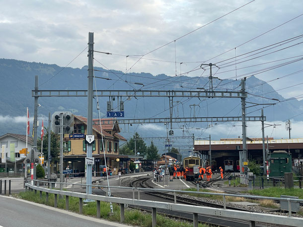 Da steht sie schon bereit - die Schynige Platte Bahn 