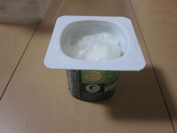 カップに湿らせた脱脂綿を入れる
