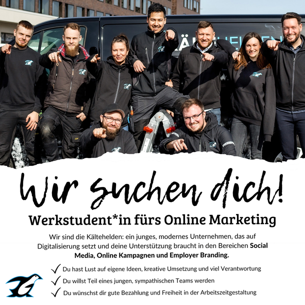Werde Teil des Teams der Kältehelden Hamburg als Werkstudent*in fürs Online Marketing!