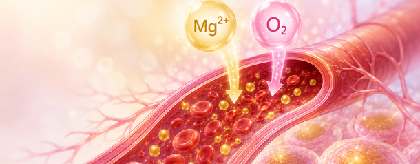 Darstellung der Mikrozirkulation und Sauerstoffversorgung der Zellen bei der Magnesium-Sauerstoff-Therapie nach Leniger-Follert.