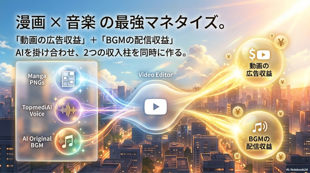 YouTubeでの「漫画解説動画」で広告＆BGMのダブル収入