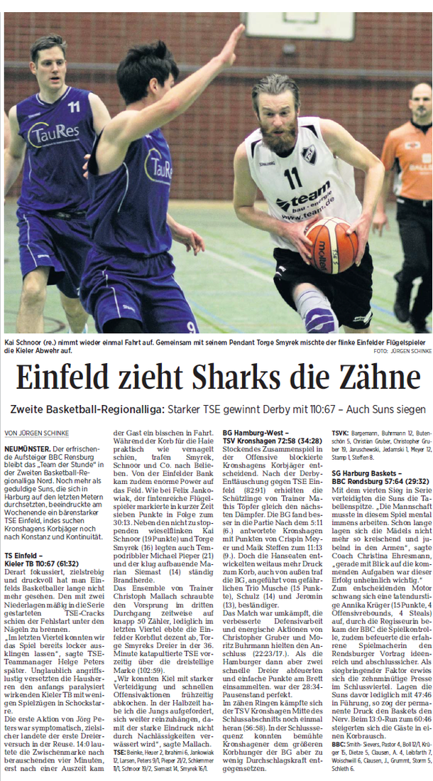 5. Spieltag 2016/2017, Kieler Nachrichten
