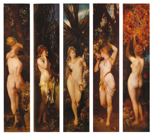 Gemälde von Hans Makart um 1879-Die fünf Sinne-tasten, hören, sehen, riechen u. schmecken