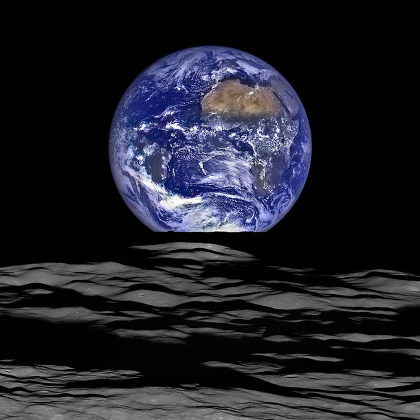 La Terre depuis la Lune par Lunar.- Reconnaissance orbitale 12 décembre 2015