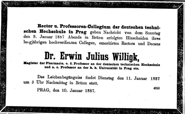 Parte Dr. Erwin Julius Willigk 1887