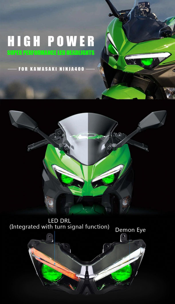 Ninja300 ZX25R LED Headlight - RAID-ZERO Ninja300 ZX25R LED Headlight - RAID-ZERO
