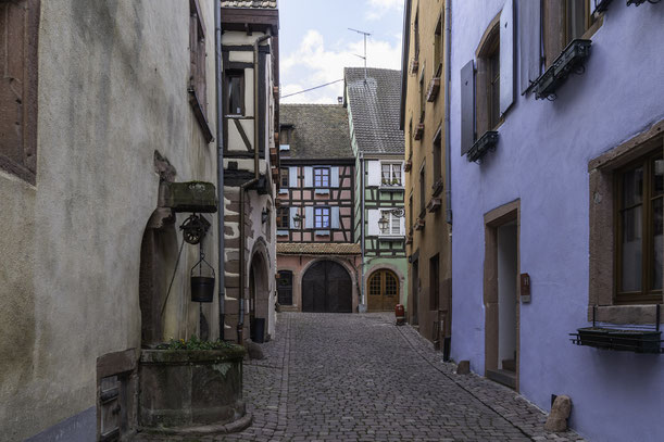 Bild: Rue Latérale in Riquewihr im Elsass, Frankreich