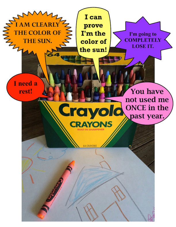 Crayons talking via The Day the Crayons Quit